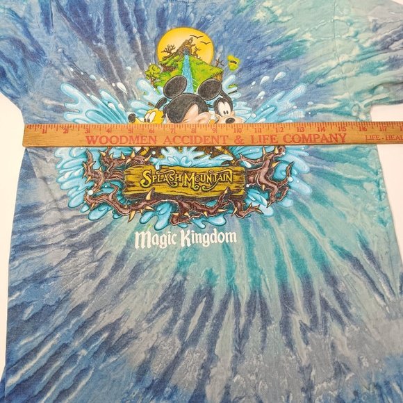 Walt Disney Magic Kingdom Splash Mountain S T Shirt Blue Tie Dye Mickey Donald - Picture 6 of 15